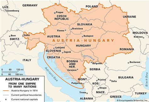 Mapa de Austria-Hungría en 1914