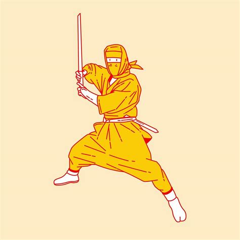 Ilustración de un ninja escapando de cuerdas
