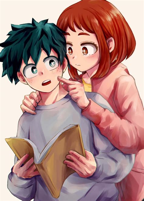 Portada de un doujinshi de Ochaco y Deku