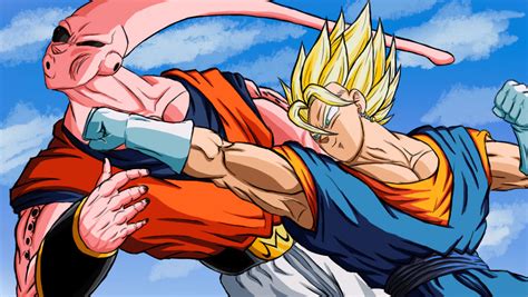 Vegetto luchando contra Majin Boo