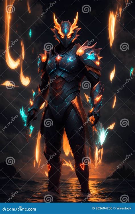 Ilustración de un personaje masculino con armadura real