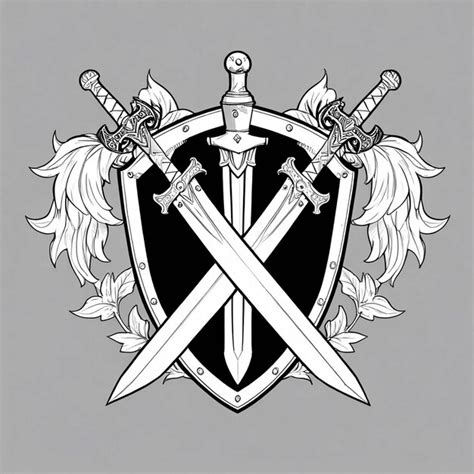 Símbolo de un escudo con una espada cruzada