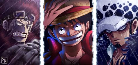 Kid, Law y Luffy