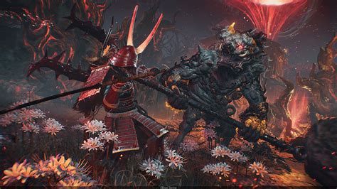 Ilustración de un ninja en acción en Nioh