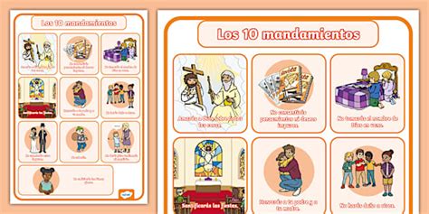 Ilustración de los diferentes Mandamientos