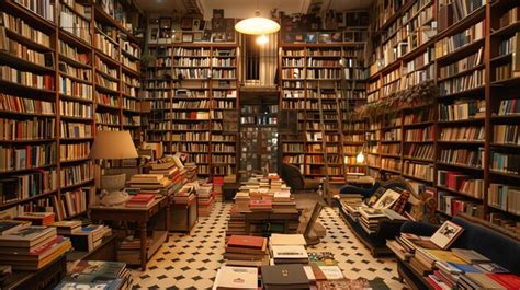 Ilustración de una biblioteca acogedora con estanterías llenas de libros