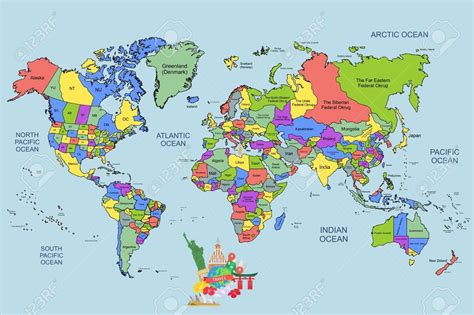 Mapa del mundo con personajes de Hetalia