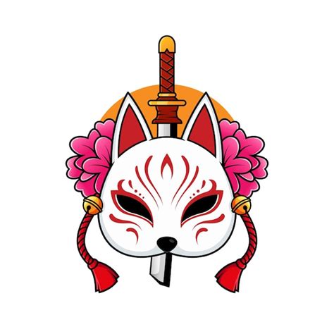 Máscara de zorro japonés tradicional
