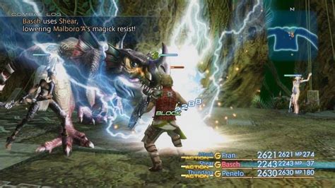 Captura de pantalla de una batalla en Final Fantasy XII